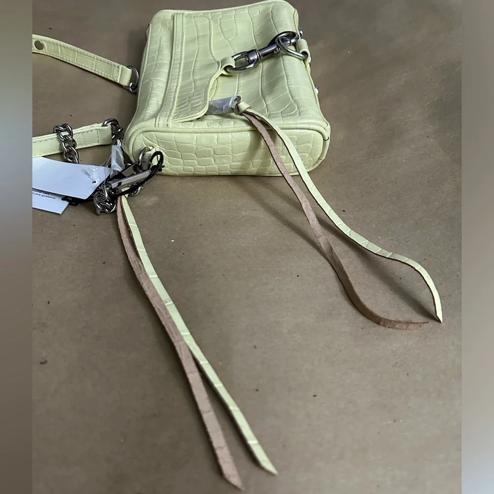NWT Rebecca Minkoff Mini MAC Yellow Leather Crossbody Shoulder Bag